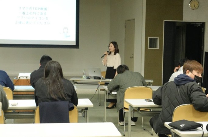 商工会球磨ブロック研修で登壇する様子